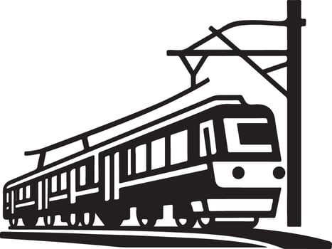 Train Railway Silhouette for Graphic Projects vector