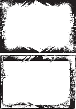 grunge frame with black and white , black and white rectangle shape grunge frames set, a black and white grunge photo frame set design, vintage square shape, vector