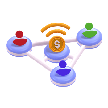 Financial Network in 3d Illustration png