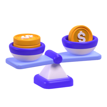 Money Balance in 3d Illustration png