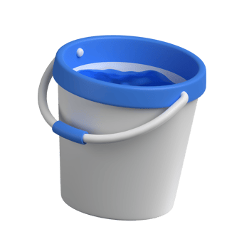 Bucket in 3d illustration png