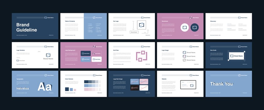 Elegant Brand Guidelines Template, Editable and Professional Design vector