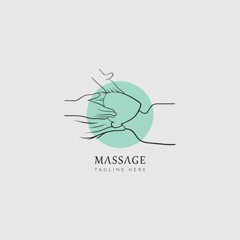Simple massage body spa logo design illustration vector