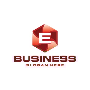 Letter E Hexagon Geometric Business Technology Creative Design Logo vector