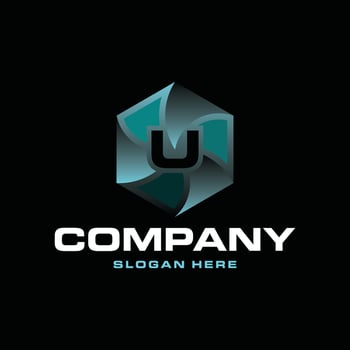 Letter U Geometric Hexagon Modern Icon Technology Business Logo vector