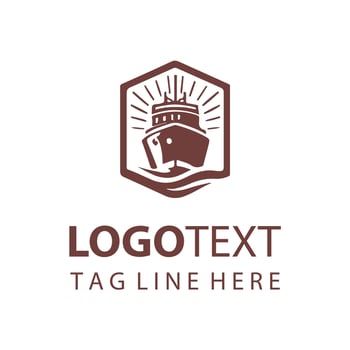 Tide walker ship logo vector