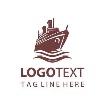 Dream wave ship logo vector