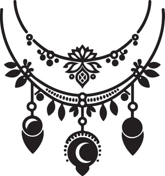 Captivating Art of Women Silhouettes with Unique Accessories and Jewelry vector