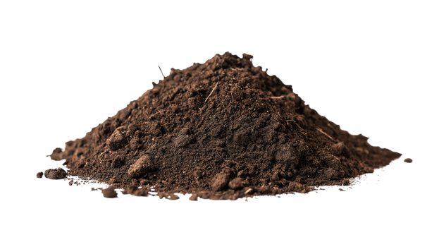Pile of soil scattered isolated on transparent background png