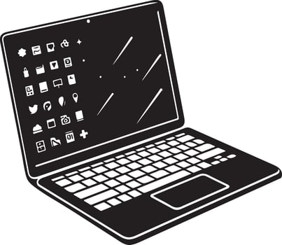 Professional Laptop Graphic Illustrations for Print and Web vector
