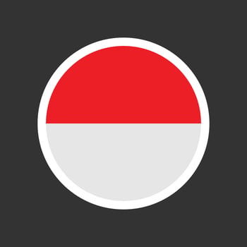 Flag of Indonesia. Flag flat color. Round flag. digital illustration. vector