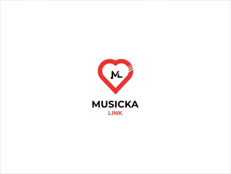 M music letter logo vector