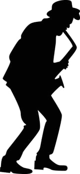Man playing saxophone silhouette vector