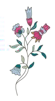 Detailed Floral Branch Illustration vector