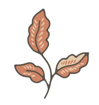 Minimalist Brown Leaf Illustration vector