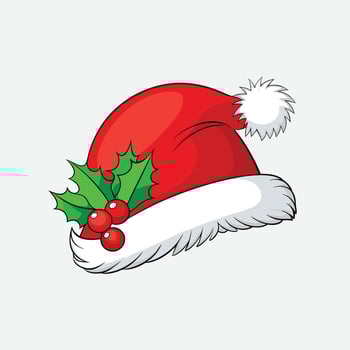 Holiday cap clipart, ideal for digital art and Christmas crafts. vector