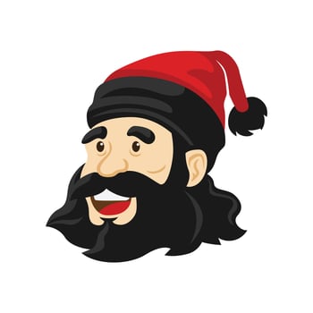 santa claus head illustration vector