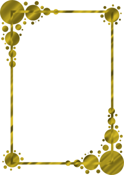 gold border frame with circle gold png