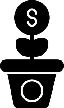 Growth Glyph Icon vector