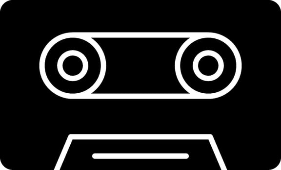 Music Tape Glyph Icon vector