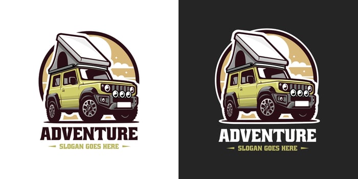 Adventure Offroad Overland Camper Truck Illustration vector