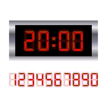 illustration of a digital clock. Time icon. illustration vector