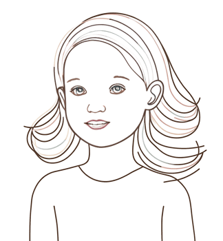 Girl with long hair and a white shirt Icon png