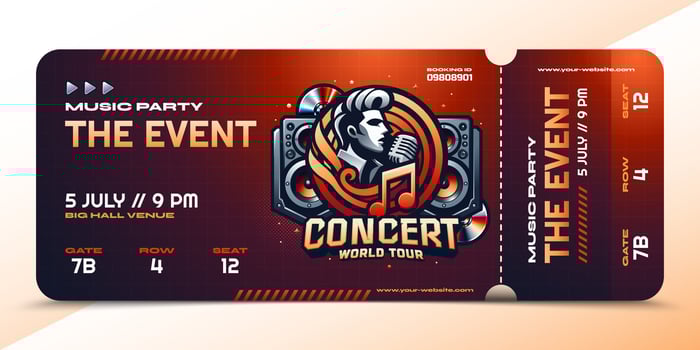Concert Ticket Design with Music Theme vector