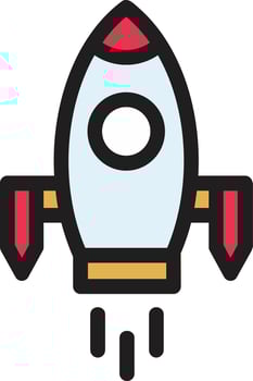 Space Ship Colorful Icon vector