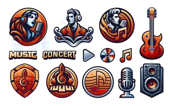 Colorful Music-Themed Icons Collection vector