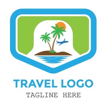 Modern travel agency logo and fully editable colorful design vector