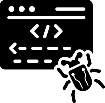 Coding bug icon in glyph style vector
