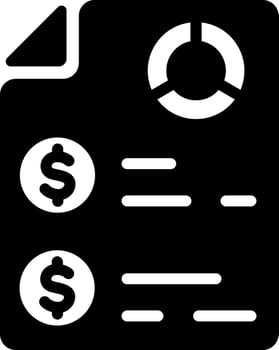 Business report icon in filled style vector