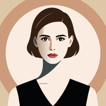 a girl with short hair vector