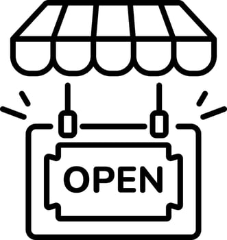 Open shop icon in outline style vector
