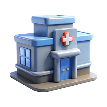 3D Hospital Building Perfect for Health and Wellness png