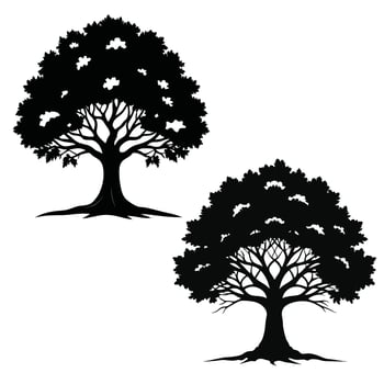Elegant Tree Silhouette Icon Perfect for Nature and Eco Designs. vector