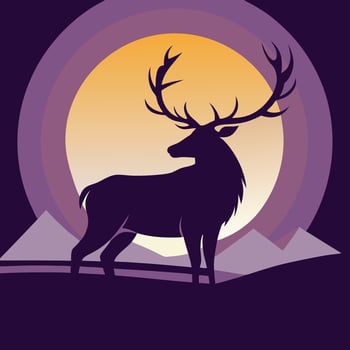deer silhouette background vector