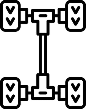 Drivetrain Line Icon Design vector