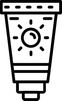 Sunscreen Line Icon Design vector
