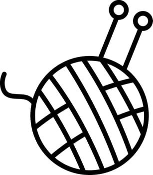 Knitting Line Icon Design vector