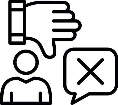 Negative vote Line Icon Design vector