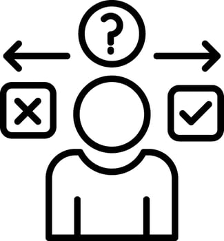 Hesitate Line Icon Design vector