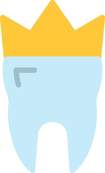 A tooth with a crown on it vector