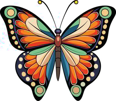 Exotic Butterfly with Bold Color Scheme Available on EPS File vector