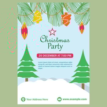 Merry Christmas Invitation Card Design vector