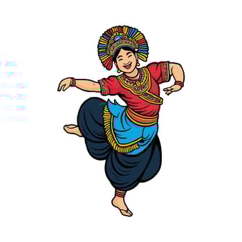 Indian dancer in traditional costume illustration vector