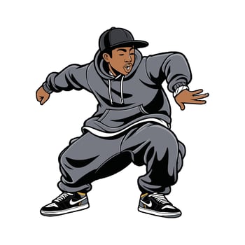 Hip hop dancer cartoon vector