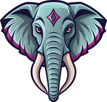 Elegant Elephant Head Representation Available on EPS File vector