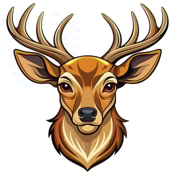 Elegant Deer Head with Unique Antlers Available on EPS File vector